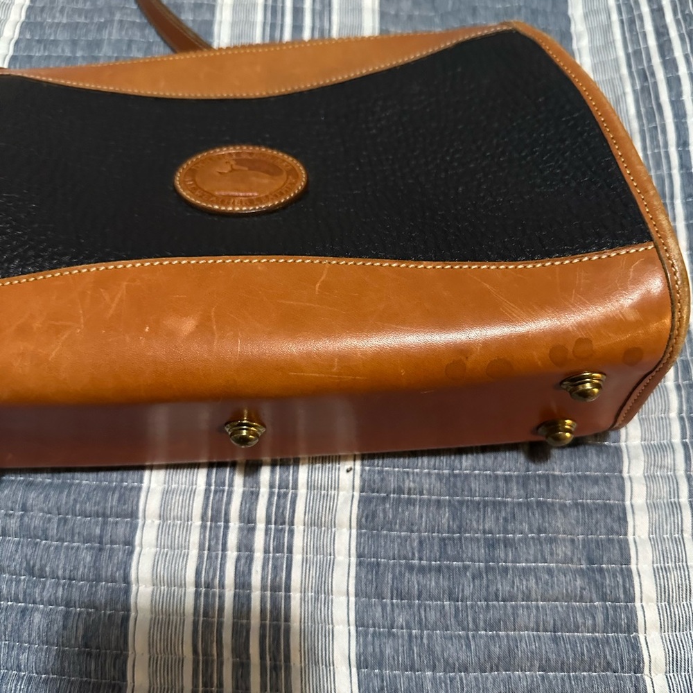 Blue and Tan Leather Crossbody Bag - Picture 2 of 10